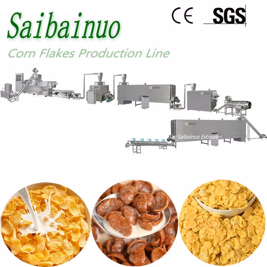 Linea di produzione industriale di corn flakes e cereali per la colazione, snack, attrezzature per la lavorazione degli alimenti