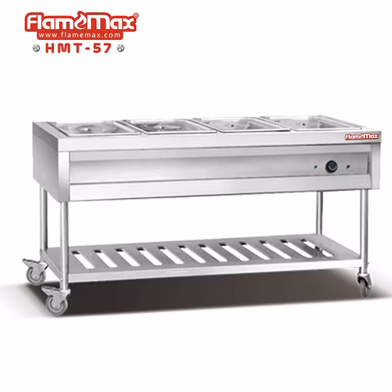 Scaldavivande Elettrico con Vetrina Espositiva Piatti Caldi Gn Pan